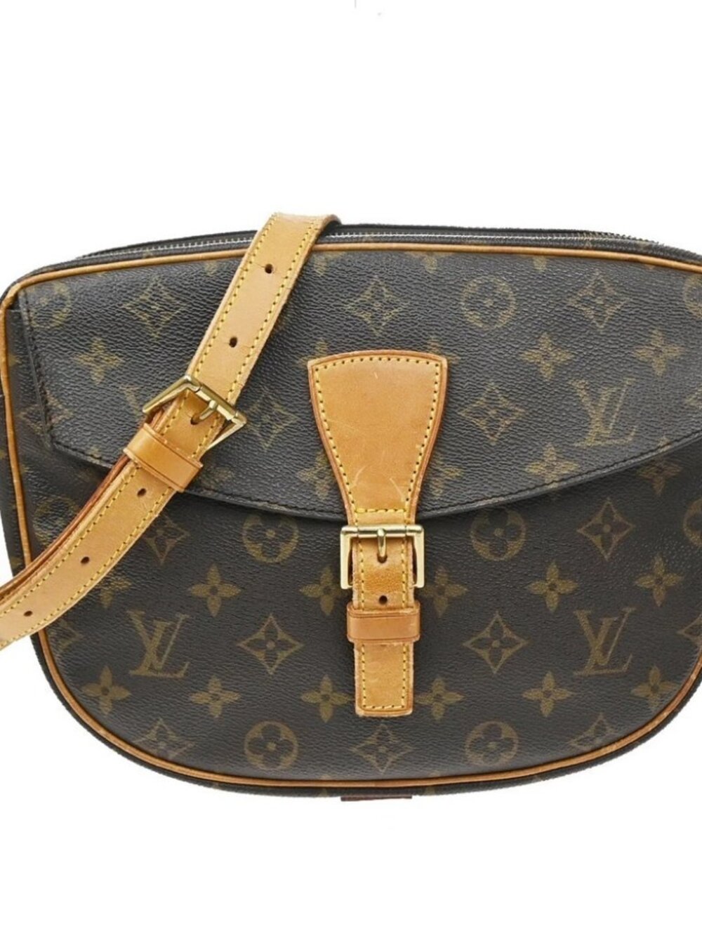 LOUIS VUITTON Jeune Fille GM Shoulder Bag Monogram Leather Brown M51225 73KD907